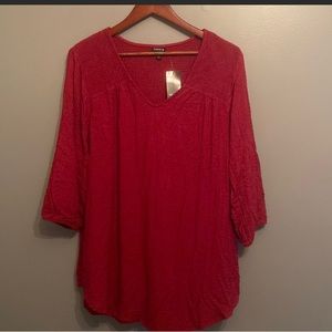 Torrid Red Crinkle Tunic Top